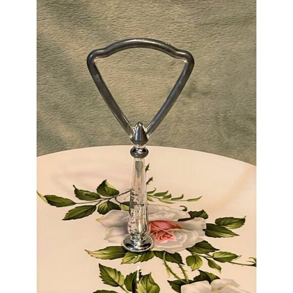 Vintage Crooksville USA Rose Design Porcelain 9 1/4" Serving Plate (1950s) - Picture 6 of 7